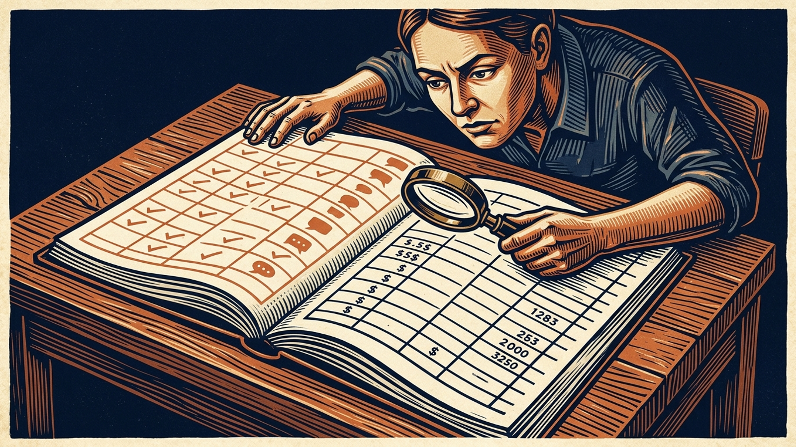 Illustration of a marketer examining an ad ledger, separating workflow convenience from revenue results.